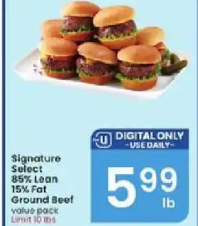 Albertsons Signature Select 85% Lean 15% Fat Ground Beef offer