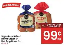 Albertsons Signature Select Hamburger or Hot Dog Buns offer
