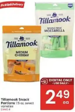 Albertsons Tillamook Snack Portions offer