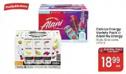 Albertsons Celsius Energy Variety Pack or Alani Nu Energy offer