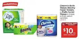 Albertsons Charmin Bath Tissue, Bounty Paper Towels, or Puffs Facial Tissue offer