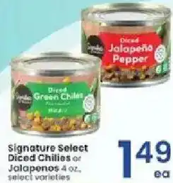Albertsons Signature Select Diced Chilies or Jalapenos offer