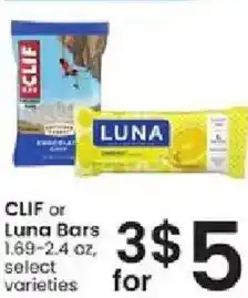 Albertsons CLIF or Luna Bars offer