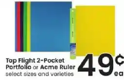 Albertsons Top Flight 2-Pocket Portfolio or Acme Ruler select sizes and varieties offer