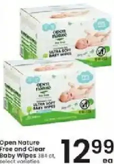 Albertsons Open Nature Free and Clear Baby Wipes offer