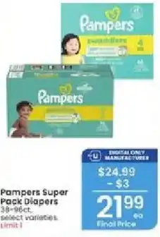 Albertsons Pampers Super Pack Diapers offer