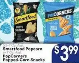 Caledonia Marketplace Smartfood Popcorn or PopCorners Popped-Corn Snacks offer