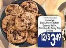 Caledonia Marketplace Fresh Baked Homestyle Sugar, Peanut Butter, Oatmeal Raisin Chocolate Or Candy Chip Cookies offer