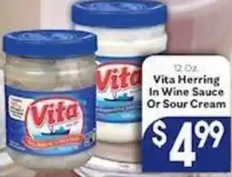 Caledonia Marketplace Vita Herring In Wine Sauce Or Sour Cream offer