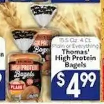 Caledonia Marketplace Thomas' High Protein Bagels offer