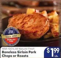 Caledonia Marketplace Boneless Sirloin Pork Chops or Roasts offer
