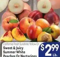 Caledonia Marketplace Sweet & Juicy Summer White Peaches Or Nectarines offer