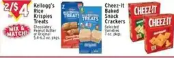 Met Foodmarkets Kellogg's Rice Krispies Treats or Cheez-It Baked Snack Crackers offer