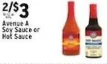Met Foodmarkets Avenue A Soy Sauce or Hot Sauce offer