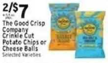 Met Foodmarkets The Good Crisp Company Crinkle Cut Potato Chips or Cheese Balls offer