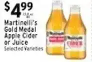 Met Foodmarkets Martinelli's Gold Medal Apple Cider or Juice offer