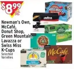 Met Foodmarkets Newman's Own, McCafé, Donut Shop, Green Mountain, Lavazza or Swiss Miss K-Cups offer