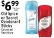 Met Foodmarkets Old Spice or Secret Deodorant Sticks offer