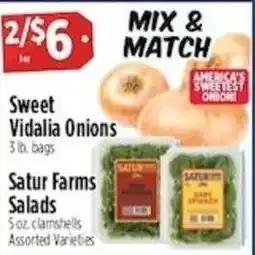 Pioneer Supermarkets Sweet Vidalia Onions/ Satur Farms Salads offer