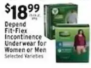 Met Foodmarkets Depend Fit-Flex Incontinence Underwear for Women or Men offer