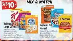 Pioneer Supermarkets Kellogg's Large Size Cereal / General Mills Cereal offer
