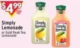 Met Foodmarkets Simply lemonade or gold peak tea lemonade offer