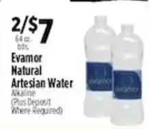 Pioneer Supermarkets Evamor Natural Artesian Water offer