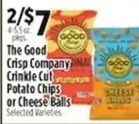 Pioneer Supermarkets The Good Crisp Company Crinkle Cut Potato Chips or Cheese Balls offer