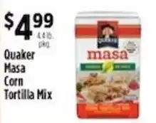 Pioneer Supermarkets Quaker Masa Corn Tortilla Mix offer