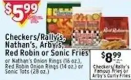 Met Foodmarkets Checkers/Rallys, Nathan's, Arby's Red Robin or Sonic Red Robin or Sonic Fries $899 offer