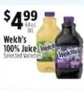 Pioneer Supermarkets Welch's 100% Juice offer