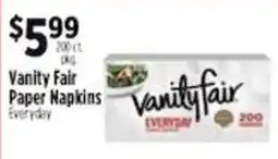 Pioneer Supermarkets Vanity Fair Paper Napkins offer