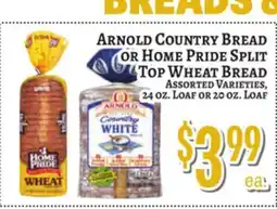 Trade Fair Supermarket ARNOLD COUNTRY BREAD OR HOME PRIDE SPLIT TOP WHEAT BREAD offer
