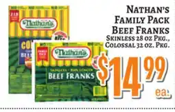 Trade Fair Supermarket Nathan's FAMILY PACK BEEF FRANKS offer