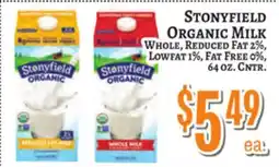 Trade Fair Supermarket STONYFIELD ORGANIC MILK offer