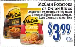 Trade Fair Supermarket McCAIN POTATOES OR Onion RINGS offer
