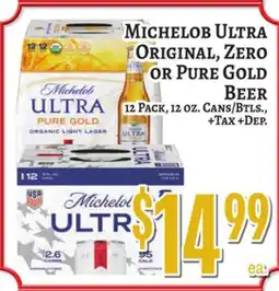 Trade Fair Supermarket MICHELOB ULTRA ORIGINAL, ZERO OR PURE GOLD BEER offer