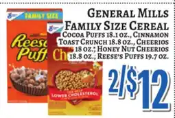 Trade Fair Supermarket GENERAL MILLS FAMILY SIZE CEREAL offer