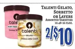 Trade Fair Supermarket TALENTI GELATO, SORBETTO OR LAYERS offer