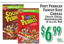 Trade Fair Supermarket Post Pebbles FAMILY SIZE CEREAL offer