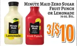 Trade Fair Supermarket MINUTE MAID ZERO SUGAR FRUIT PUNCH OR LEMONADE offer