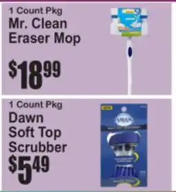 SuperFresh 1 Count Pkg Mr. Clean Eraser Mop, 1 Count Pkg Dawn Soft Top Scrubber offer