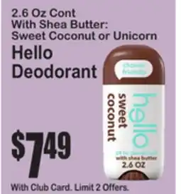 SuperFresh Hello Deodorant offer