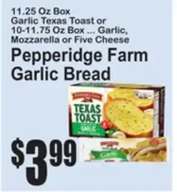 SuperFresh Pepperidge Farm Garlic Bread offer