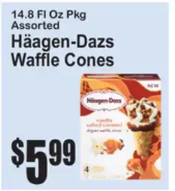 SuperFresh 14.8 FL Oz Pkg Assorted Häagen-Dazs Waffle Cones offer
