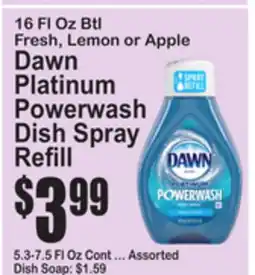 SuperFresh Dawn Platinum Powerwash Dish Spray Refill offer