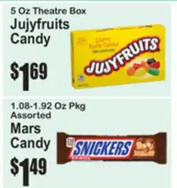 SuperFresh 5 Oz Theatre Box Jujyfruits Candy, 1.08-1.92 Oz Pkg Assorted Mars Candy offer