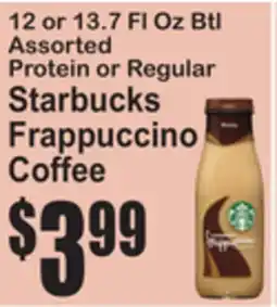 SuperFresh Assorted Protein or Regular Starbucks Frappuccino Coffee offer