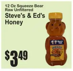 SuperFresh 12 Oz Squeeze Bear Raw Unfiltered Steve's & Ed's Honey offer