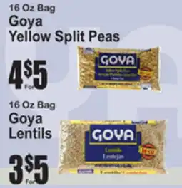 SuperFresh 16 Oz Bag Goya Yellow Split Peas, 16 Oz Bag Goya Lentils offer
